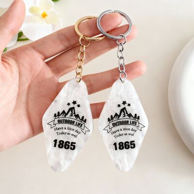 Mua Móc khóa số phòng khách sạn Acrylic tùy chỉnh khuyến mãi, bảng tên hình kim cương sáng tạo với kỹ thuật dệt họa tiết vuông online manufacture