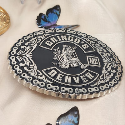 Logo 3D tùy chỉnh Động cơ Vành đai cổ với bọc niken và kết thúc men mềm