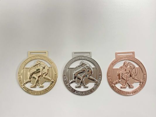 Trường học 3D Custom Die Cast Zinc Alloy Gold Silver Red Bronze Huy chương bóng đá tùy chỉnh