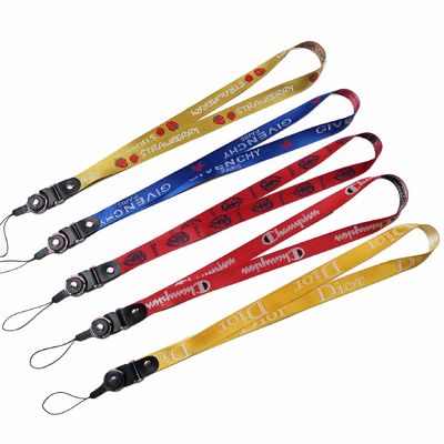 Dây đeo cổ in logo tùy chỉnh bằng nylon polyester, móc khóa, dây đeo cổ, huy chương, dây đeo thẻ in chuyển nhiệt với logo tùy chỉnh