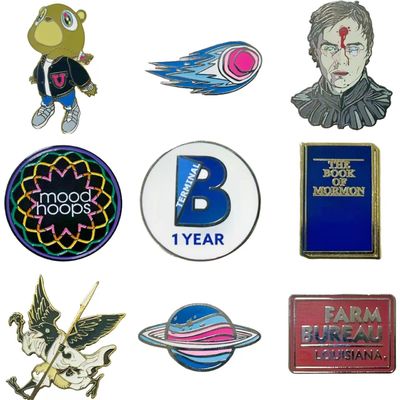 Không có logo tối thiểu tùy chỉnh kim loại Lapel Pin Badge Brooch Hard Soft Enamel Pins cho phụ kiện kỷ niệm