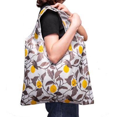 In logo tùy chỉnh Túi mua sắm 210D Polyester - Túi tote thân thiện với môi trường có thể gập lại và di động