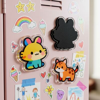 Logo tùy chỉnh Đồ kỷ niệm Máy lạnh Magnet Acrylic Tủ lạnh Magnet Stickers Cartoon Anime Design Magnet Acrylic