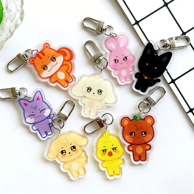 Giá tốt. Custom Clear Acrylic Keychain Logo Cartoon Glitter Epoxy Keychain Charm Keychain nhựa Keychain Anime Acrylic Keyring Custom trực tuyến