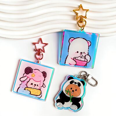 Giá tốt. Móc khóa Epoxy Kim Tuyến Tùy Chỉnh – Acrylic Trong Suốt với Logo Hoạt Hình & Thiết Kế Anime trực tuyến