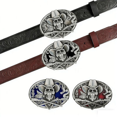 Thắt lưng dây đai bằng hợp kim kẽm bạc cổ với chi tiết men mịn màu sắc.