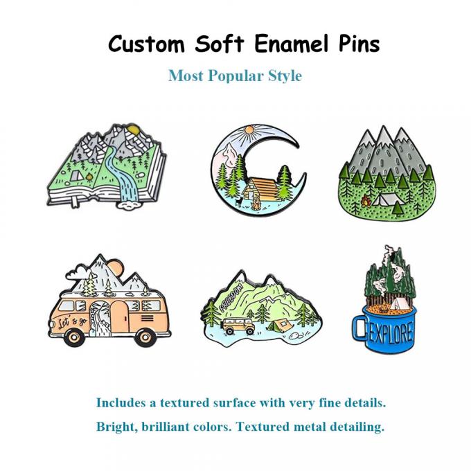 Custom Bulk Metal Cute Cartoons Anime Lapel Pin Badge Soft Hard Enamel Pins với thiết kế logo tùy chỉnh 3