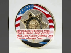 Nhà sản xuất Không có Logo kim loại tối thiểu 3D Xem rẻ Souvenir kim loại thủ công thủ công tùy chỉnh Tiền thách thức Tiền xu Mason