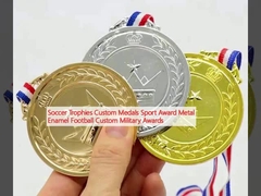 Bóng đá Trophy Quạt tùy chỉnh Giải thưởng thể thao Kim loại mịn bóng đá Giải thưởng quân sự tùy chỉnh